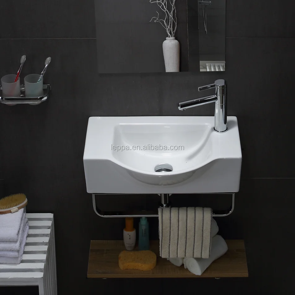 High grade sanitary ware wall hung sink ceramic wash basin Bathroom art basins with towel rack