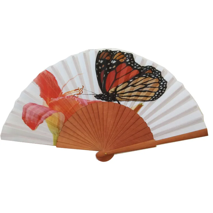 luxury  wooden painting fabric fan