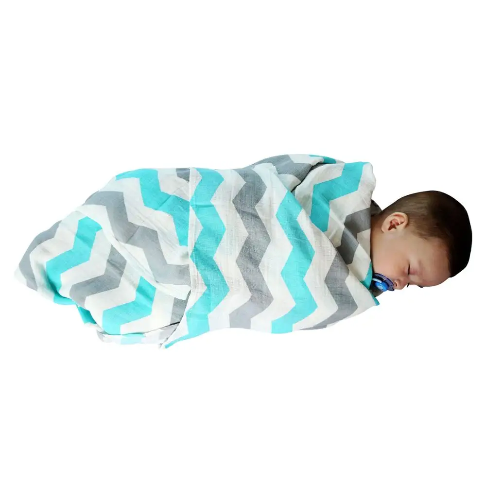 Wholesale cotton or bamboo baby muslin swaddle blanket