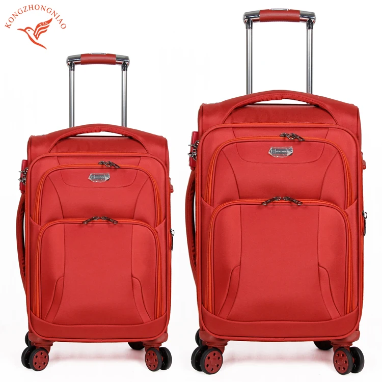 High Quality Men Women Nylon Fabric 4 Spinner Wheels Luggage Suitcase Promotional Travel Trolley Luggage Bag