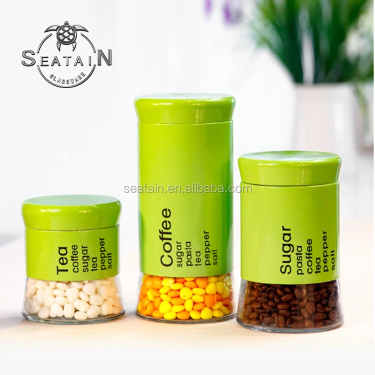 Window Glass Stainless Steel Containers with Lids Quality Modern Red Stainless Steel Canister Set for Kitchen