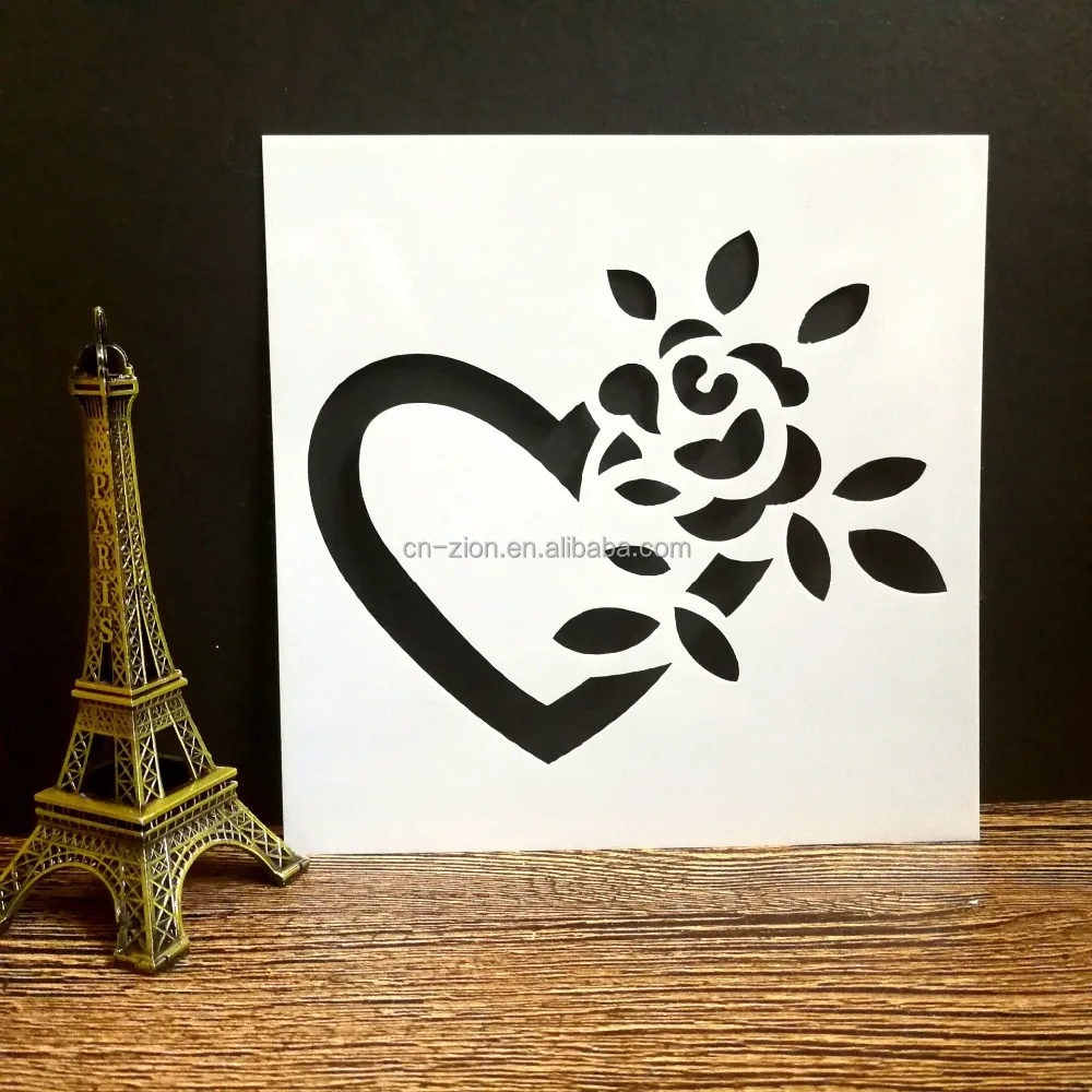 
New design Marry heart shape Stencil Set DIY Drawing Template for Diary Notebook Scrapbook Craft Projects 