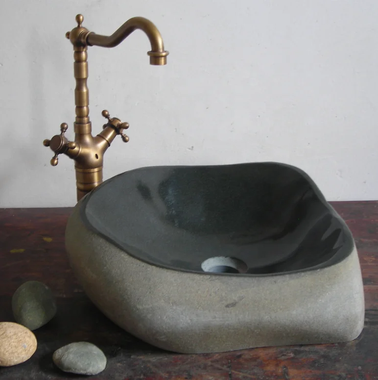 Rock granite bathroom sink