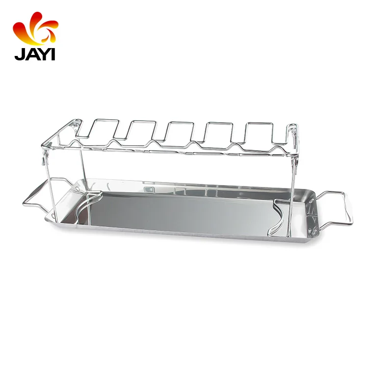 Factory prices chicken wing and leg roasting rack chicken wing leg grill rack wire chicken rack for cooking