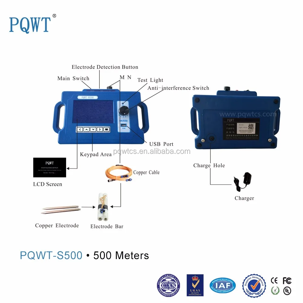 PQWT Deep Underground Multifunctional Water Mine Locator 500M Detection