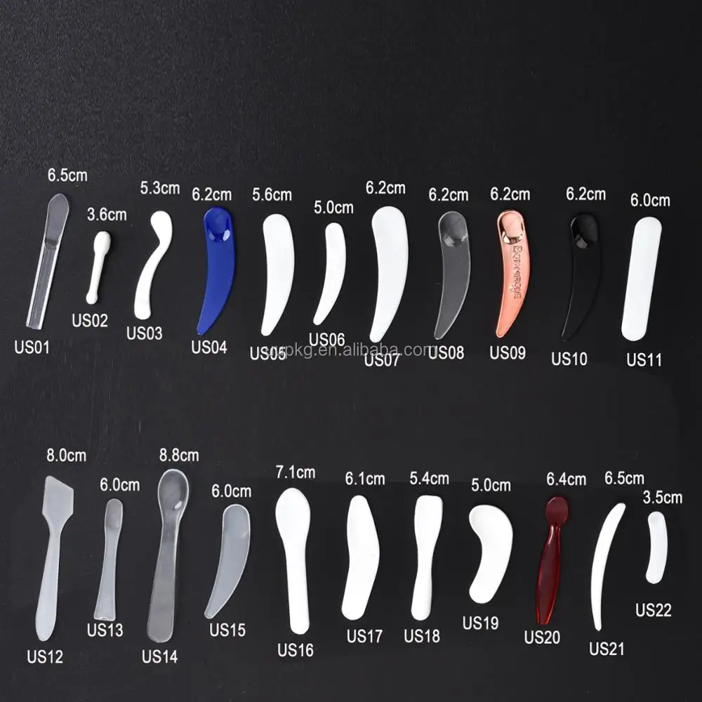 UU package UV Craft Black Face Cream Plastic Spoon cosmetic spatula