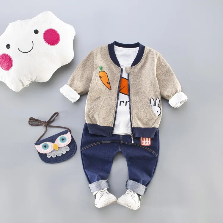 Korean Fashion Newborn Infant Clothes Cute Carrot Rabbit Boy Suit For 2019 Spring