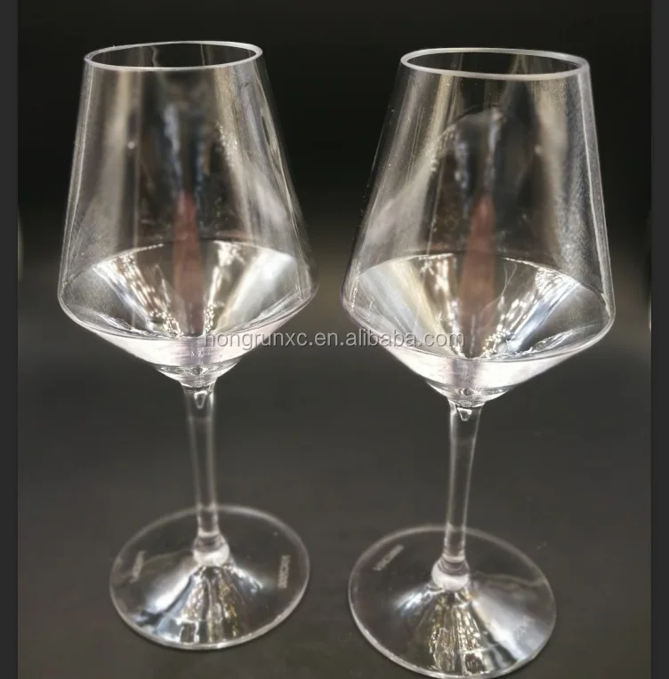 12oz Unbreakable Tritan plastic stemmed goblet wine glasses