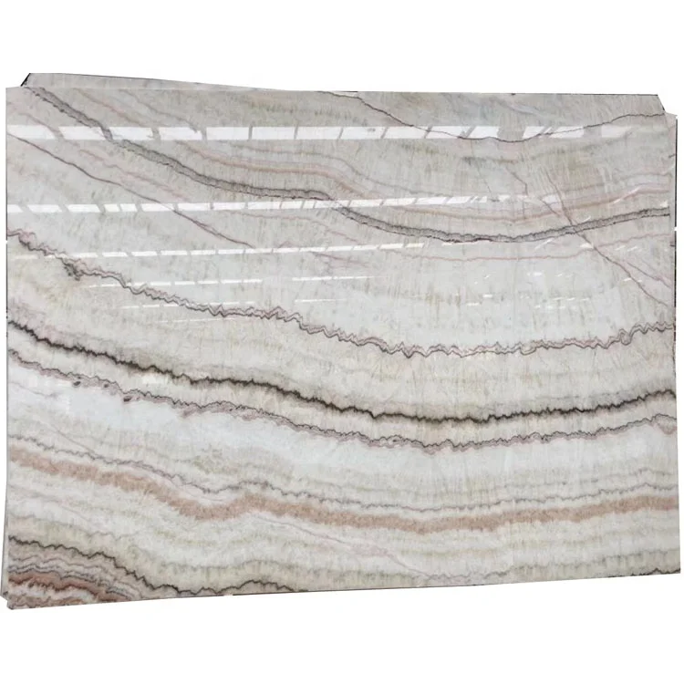 Book Matched Marble Wall Cladding pink Transparent Natural rainbow Onyx