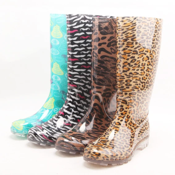 custom printing cheap PVC wellington rain boots women China manufacturer