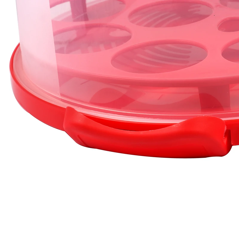 Cupcake storage dome plastic clear cake container with handle