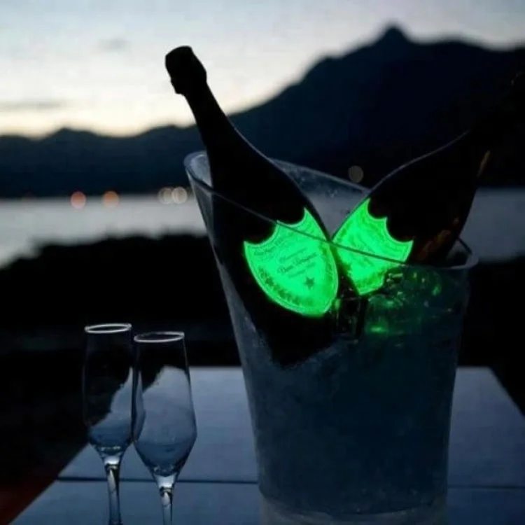 Custom Luminous Label for Champagne Wine Bottles With Battery Led Waterproof EL Wine Label