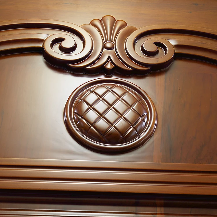 Prettywood Villas Exterior Custom Design Main Entrance Carved Timber Solid Wooden Doors