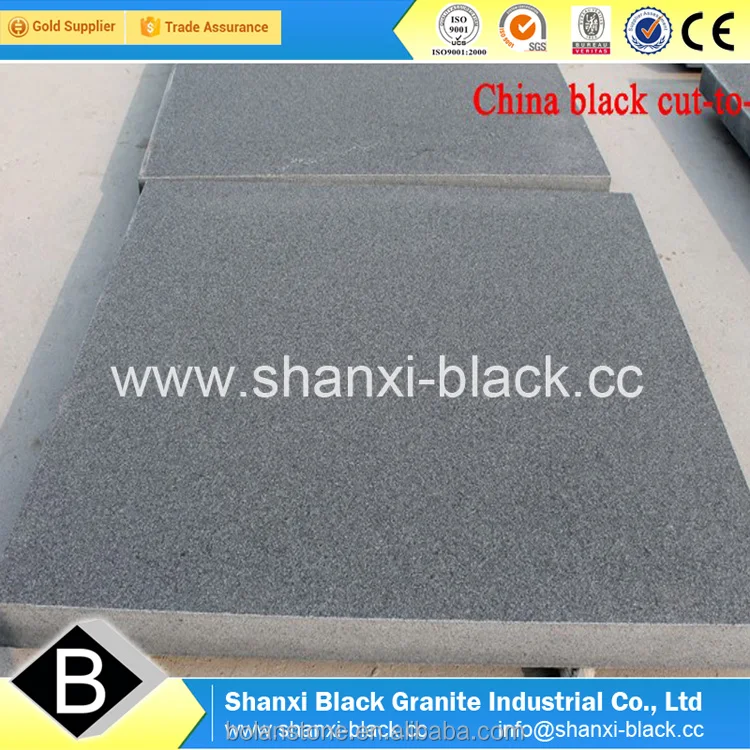
black granite flamed waterjetted bushhammered finish shanxi black china black nero assoluto G777 granite pure black granite tile 