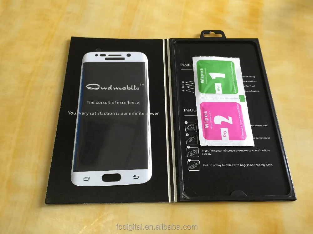 3D изогнутый протектор полный размер закаленное стекло защитная пленка для Samsung Galaxy S6 край Corning glass gorilla