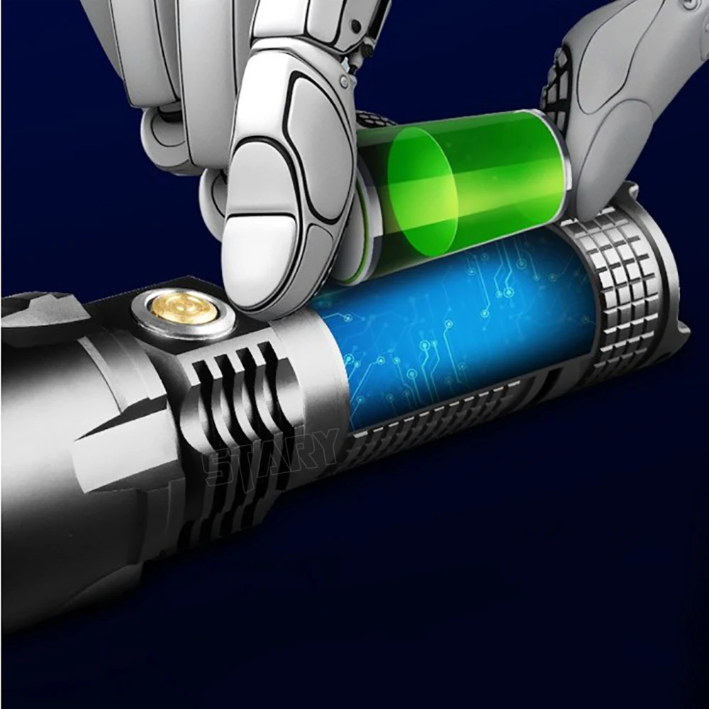 STARYNITE Professional Type III Hard Anodized Super High Lumen Tactical Led Flashlight with 26650 Battery