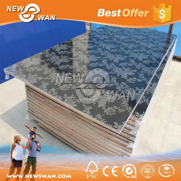 High Gloss UV Lacquered MDF sheet / Flower Pattern Acrylic MDF Board