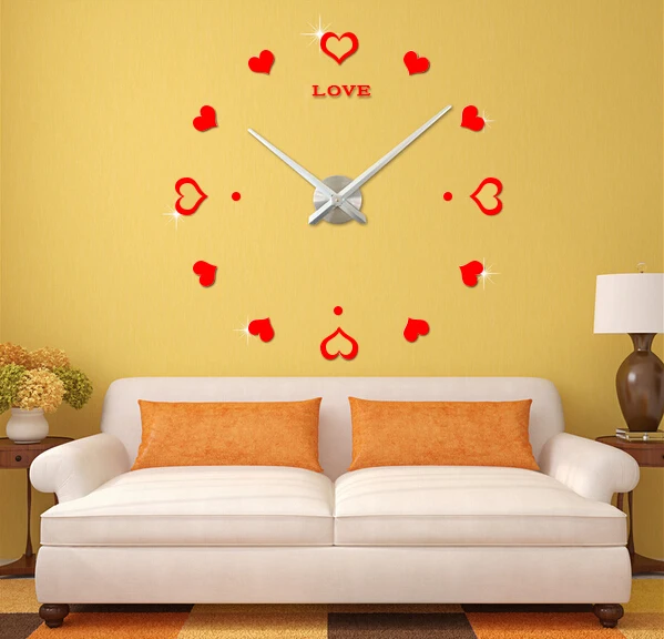Creative Acrylic Art Clock home decoration big 3d wall clock big modern luxury digital wall clock reloj pared horloges