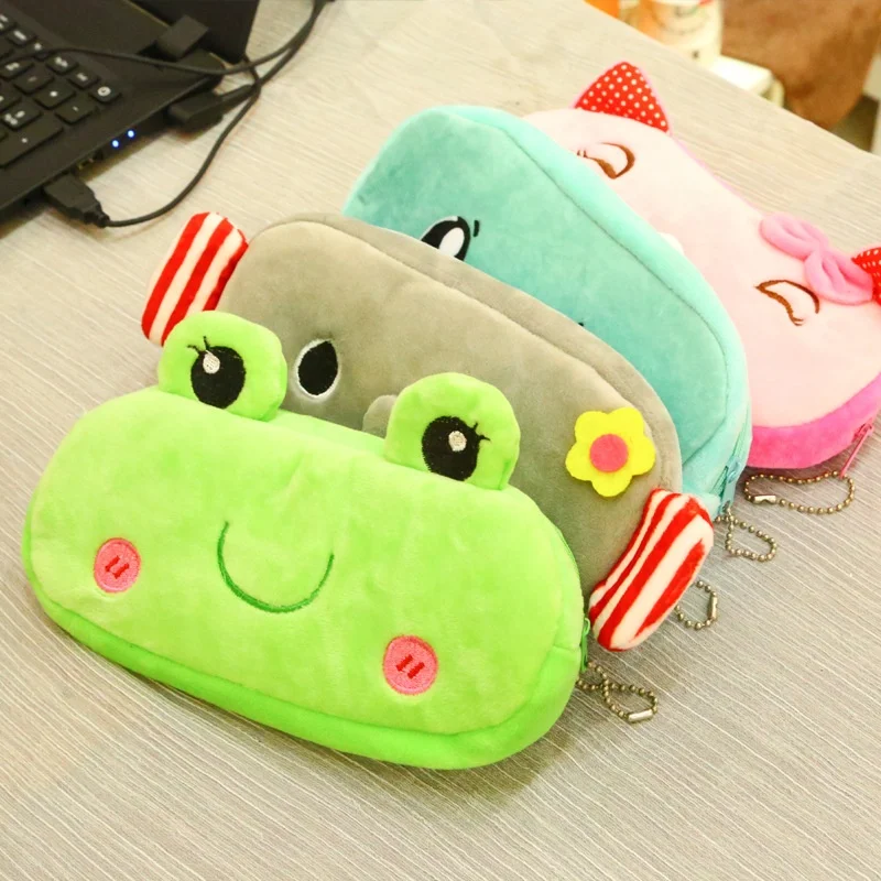 
Creative new design soft cute animal plush pencil bag for student 