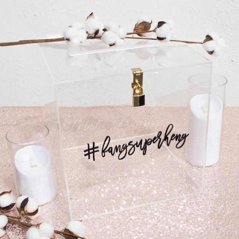 Personalized clear Acrylic Card Box,Wedding Card Box,Acrylic Wishing Well Box and Wedding Money Box