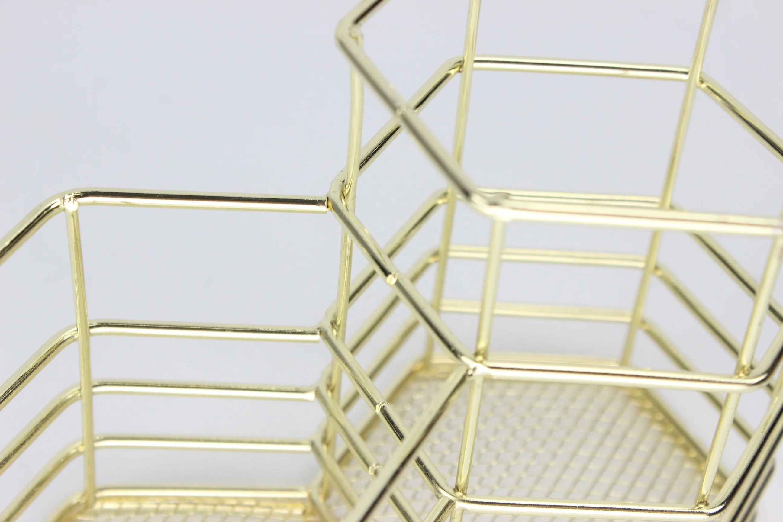 551-5S Nordic style art iron decor hexagon wire mesh gold/rose gold pencil holder