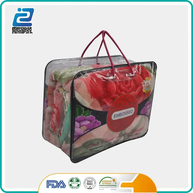 PVC plastic blanket bags with zipper