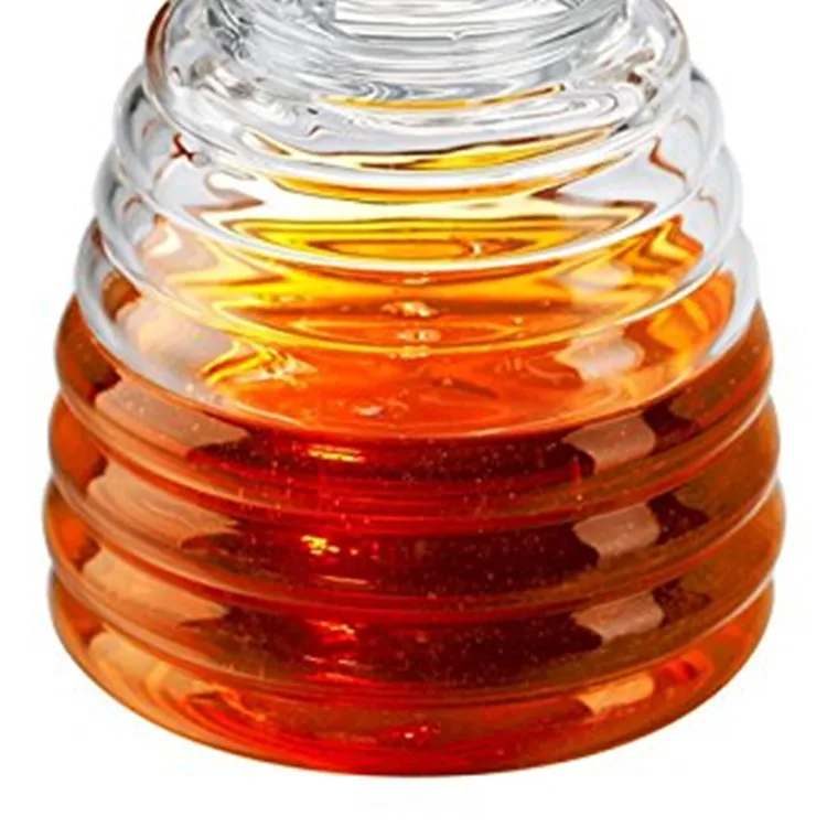 Transparent Crystal Glass Honey Jar With Glass Honey Lid And Cover