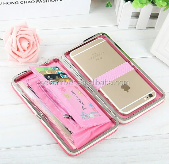 Fashion Customized PU Hinge Purse/Women Metal Frame Wallet