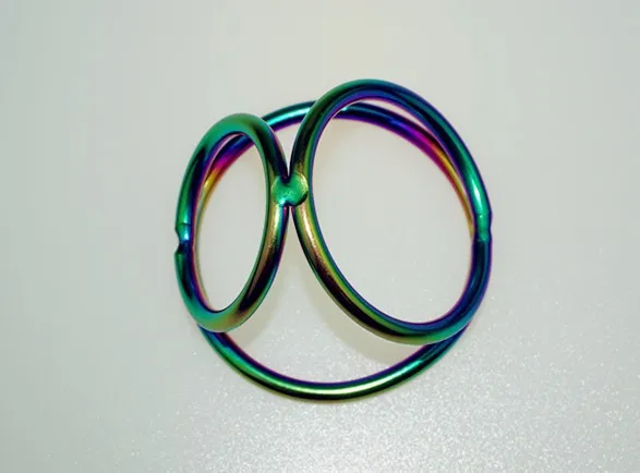 Chrome Triple Stainless Steel Rainbow Ball Splitters Delay Ejaculation Metal Cock Penis Ring Sex Toy For Male