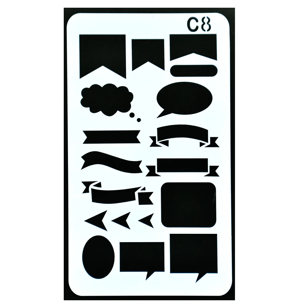 Mini design white stencil plastic sheet for drawing
