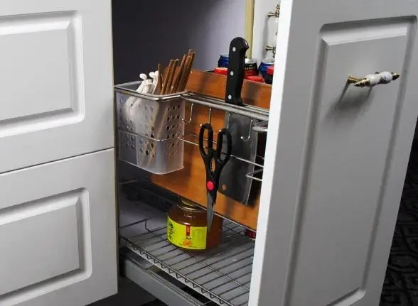 
Metal Kitchen Cabinet sale -Pull Out Drawer Multi-functional 2 tier mesh Wire sliding cabinet Basket 