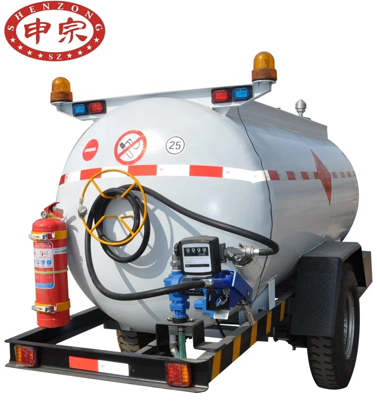
small drawbar trailer 1000L diesel fuel transport tanker trailer 