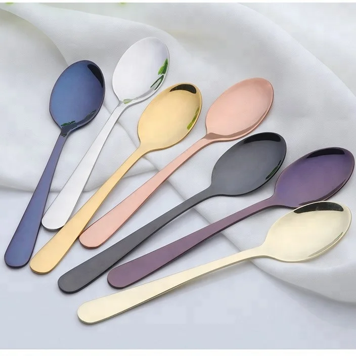
High Quality Family-Use Mirror Polish S-S Color Spoon Flatware Sets 