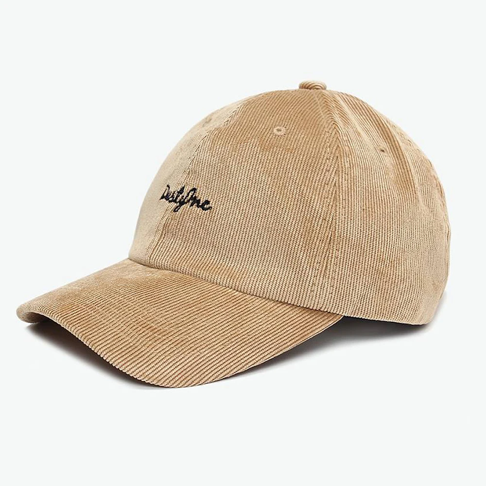 Wholesale custom logo cotton corduroy baseball cap dad hats