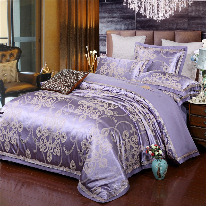 High Quality 100% Cotton and Satin Jacquard Polyester Fabric Adult Sexy Royal Wholesale Home Wedding Bedding Set