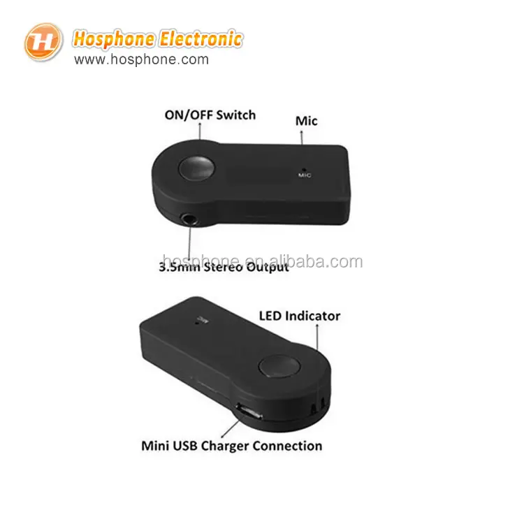Wireless BT Receiver 3.5mm AUX Audio Stereo Music Home Car Receiver Adapter Mic  BT-Receiver BT350
