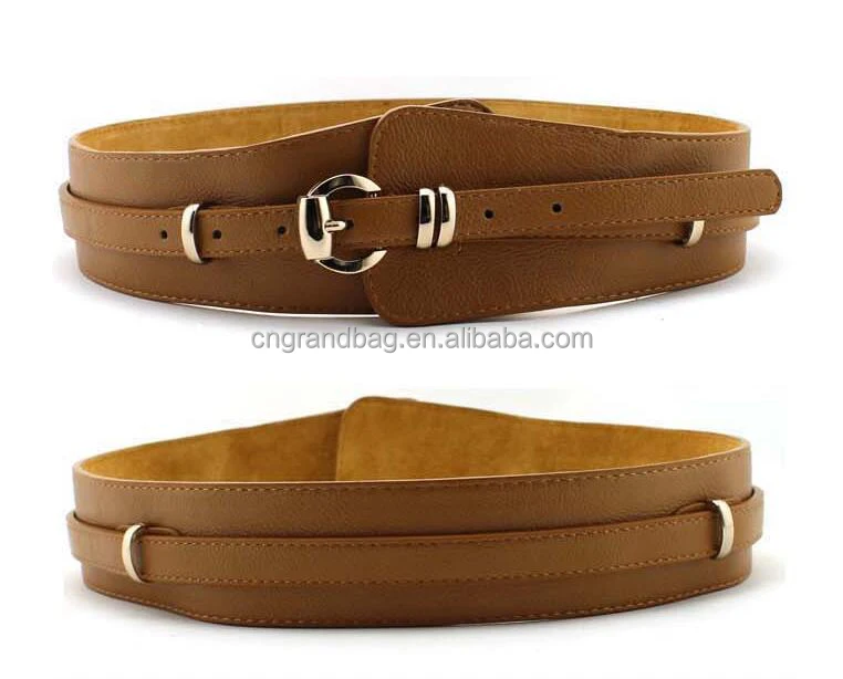 Elegant lady genuine leather wide waist belt wholesale fashion custom waistband for women