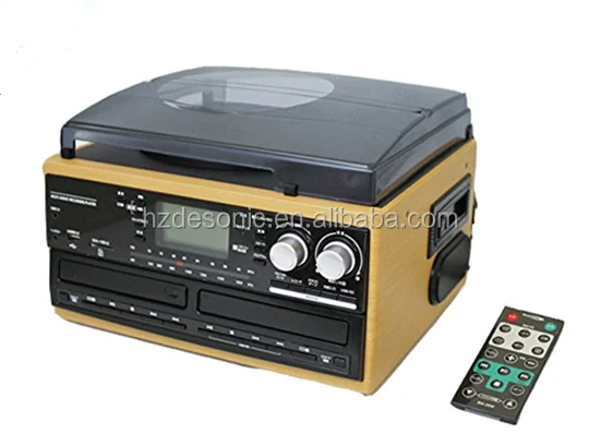 All in one multiple record player turntable with double cd  cassette USB and radio