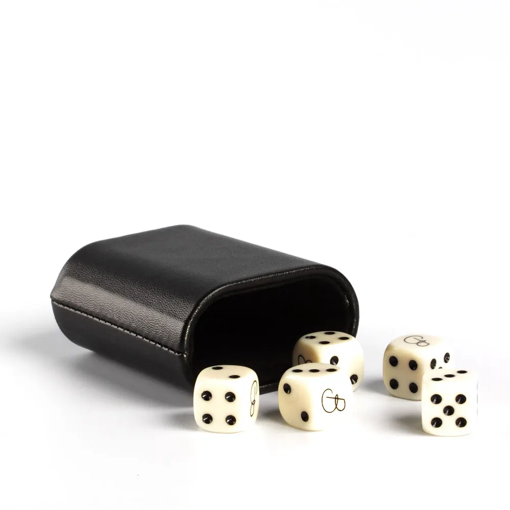
Hot selling leather black backgammon mini dice cup  (60636862078)