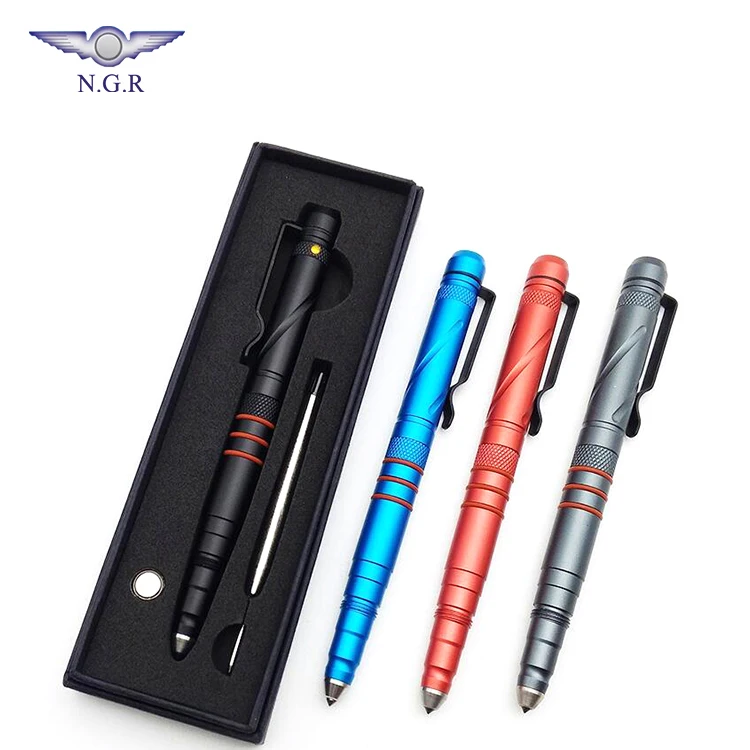 Новое поступление, алюминиевая тактическая многофункциональная ручка для самообороны с фонариком и сломанной головкой из вольфрамовой стали