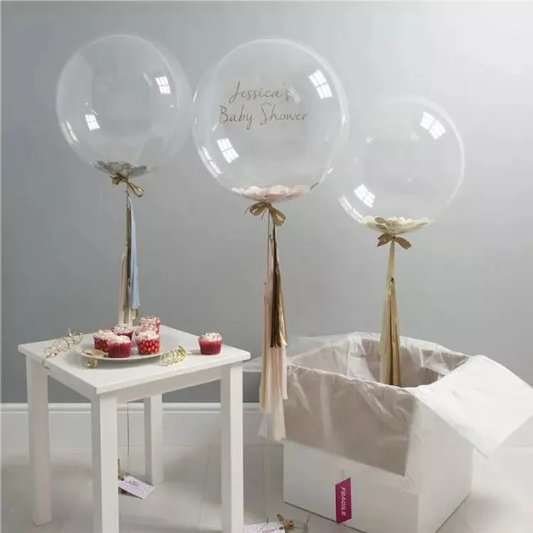 Hot Sale 18 Inch transparent Romantic Party Noctilucent Colorful Bobo Balloon