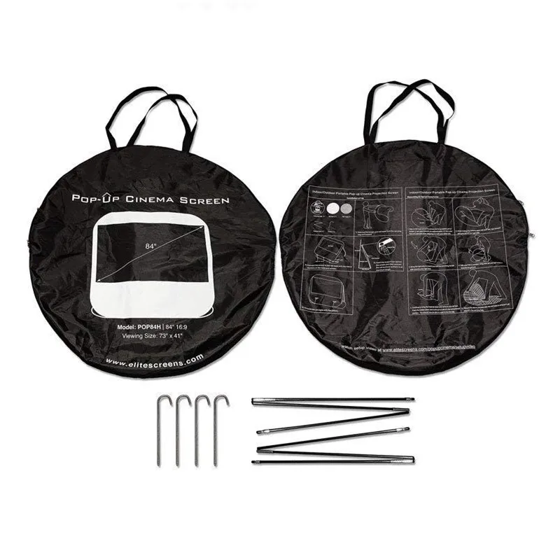 Custom Portable Outdoor Fast Folding Projector Screen Self Standing  Light Weight Movie Theater Cinema