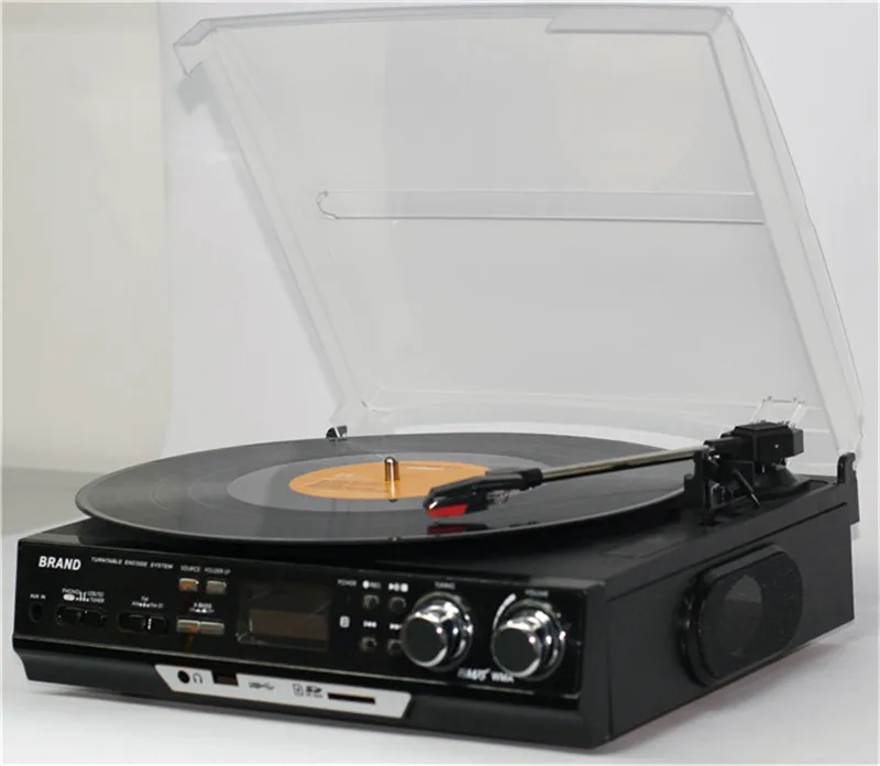 factory supply cheap gramophone record player with MP3 convertor, USB SD recording& Radio