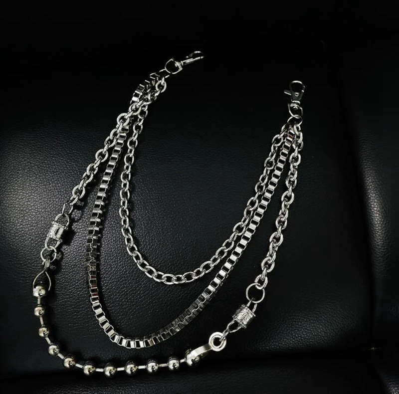 Dreamtop DTF330 dancer hip hop cool girls waist chain silver metal chain for pants for teenagers