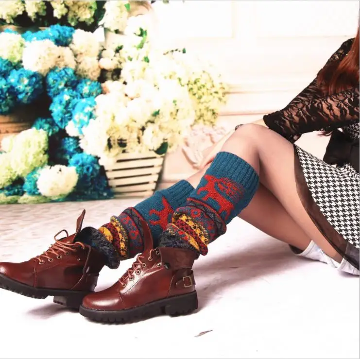 new deer snowflake Christmas sexy leg warmers