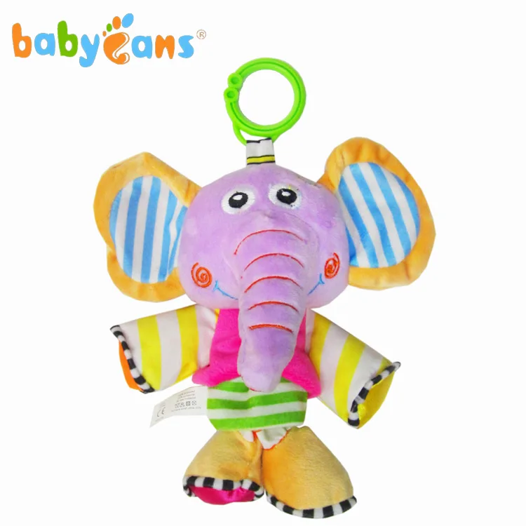 Baby Toys High Quality Plush Musical Animal cute hippo Hanging toys for baby  stroller