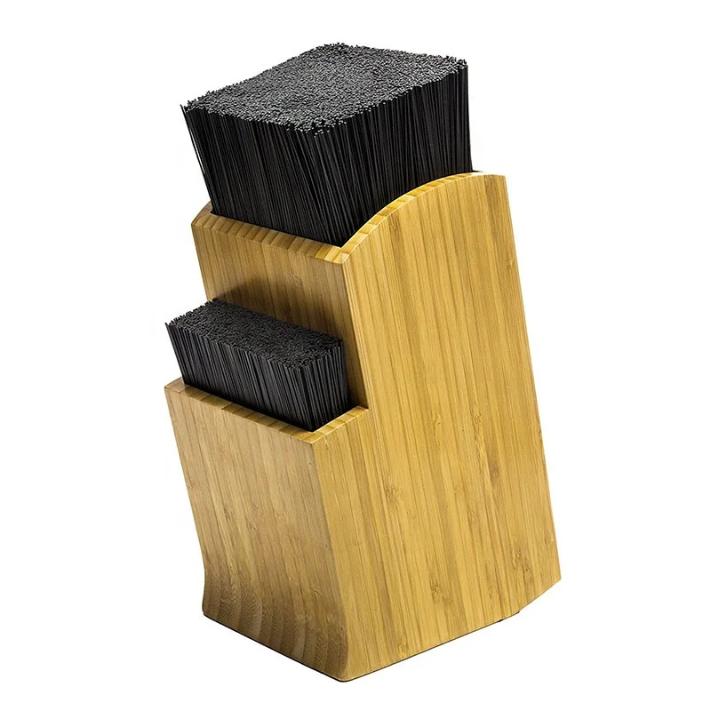Bamboo Universal Knife Block - Extra Large Two-tiered Slotless Wooden Knife Stand, Organizer & Holder - Convenient Safe Storage