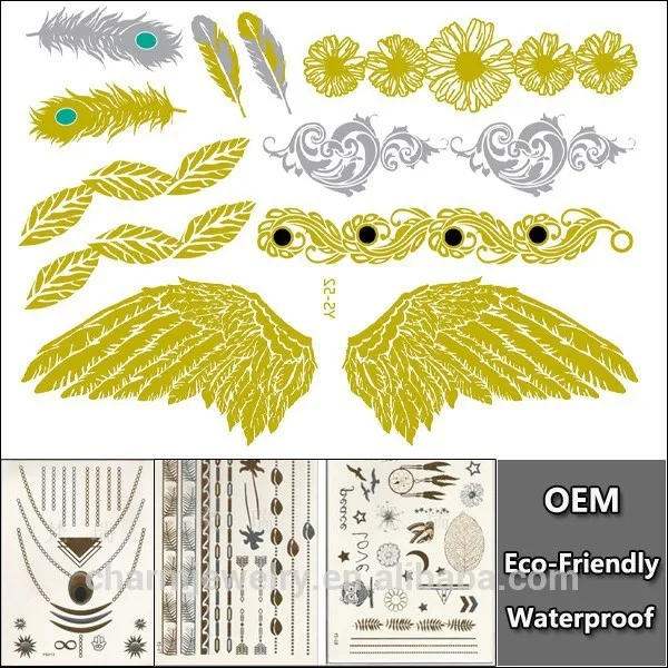 татуировки кулон модель показать временное металлических татуировки наклейки. мода металлические татуировки украшения ys052
