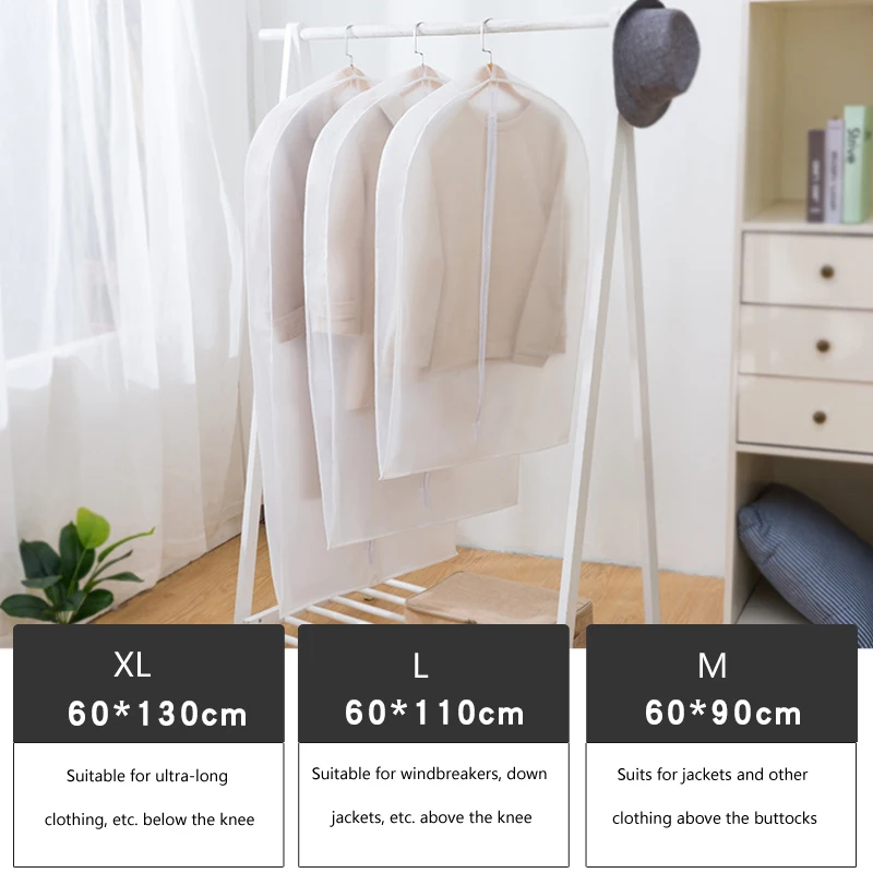 new Dust cover Protector Dress Jacket Dustproof  suit cover bag hanger plastic covers for clothes