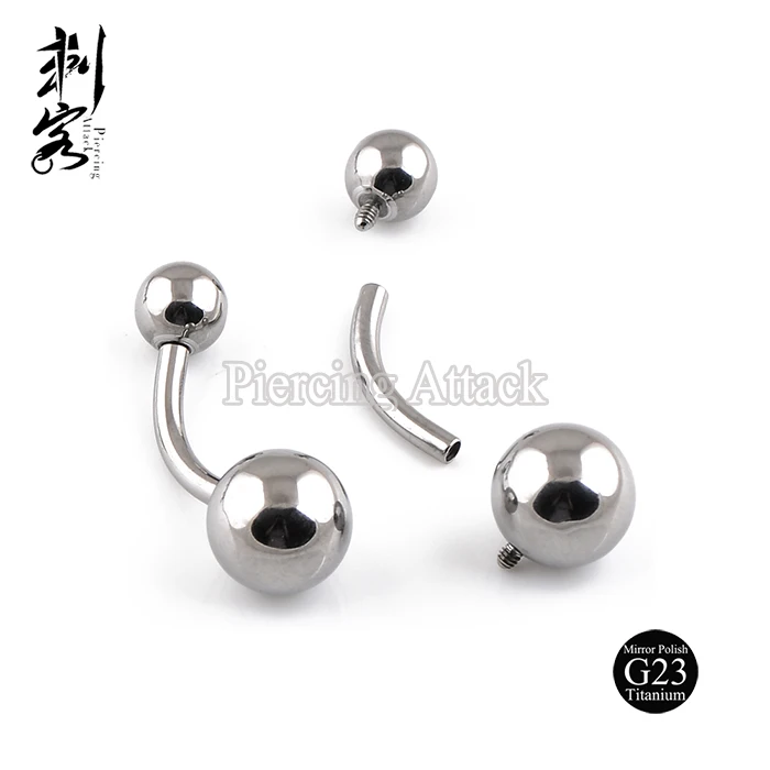 G23 Titanium Both Sides Internally Threaded Free Belly Button Rings